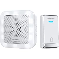TECKNET Timbre Inalámbrico de Puerta Timbre Impermeable con LED Luz 32 Melodías- Alcance a 492 Pies- 5 Niveles Volumen…